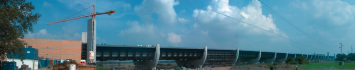 Kanalbrücke Magdeburg (Mittellandkanal) - Panorama zur Bauphase